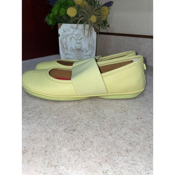 Camper Nina Womens Yellow Leather Mary Jane Flats Size 36 With Elastic Strap & R - Picture 6 of 6